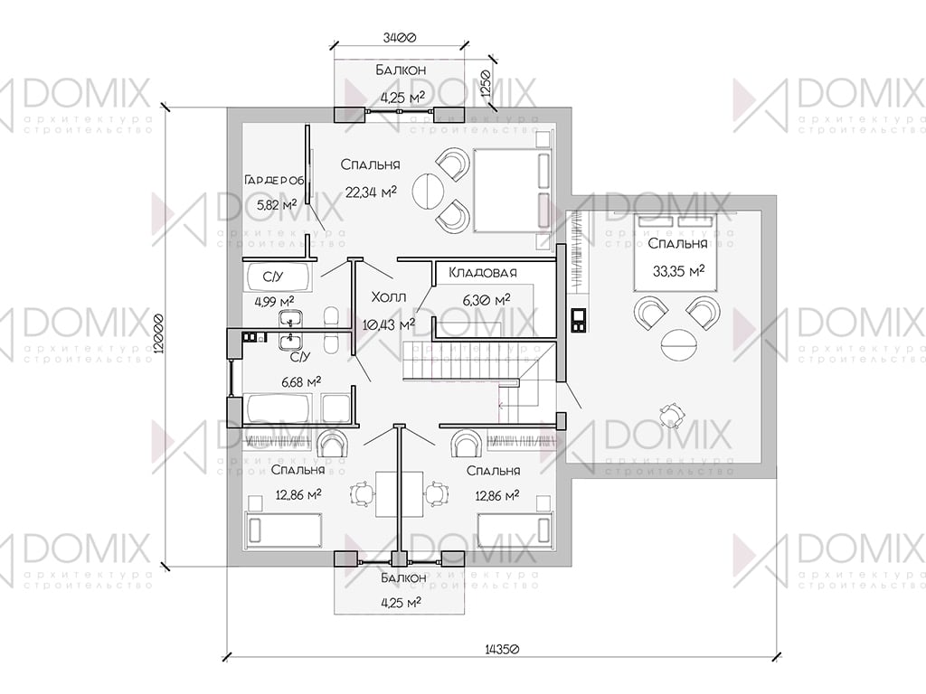 Планировочное решение DX-214, 2 этаж