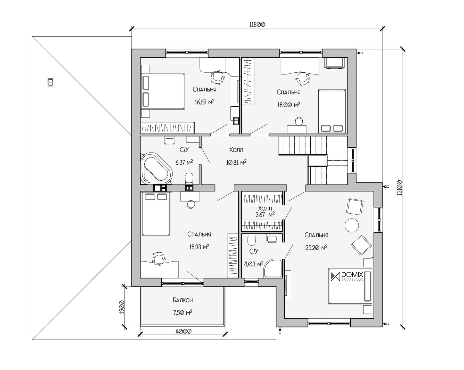 Планировочное решение DX-235, 2 этаж